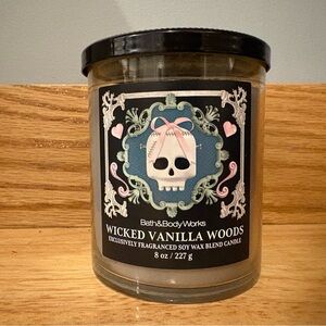 Bath & Body Works Wicked Vanilla Woods Candle - Black and Cream